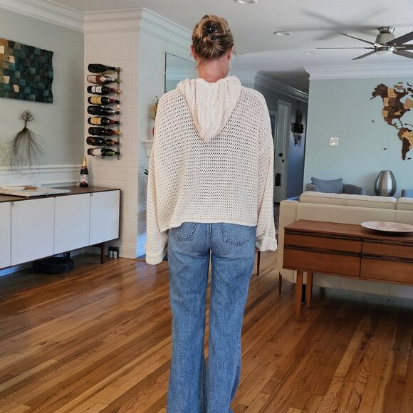 Women’s POL Cream Knit Hoodie in Perfect Condition, Small - Picture 6 of 11